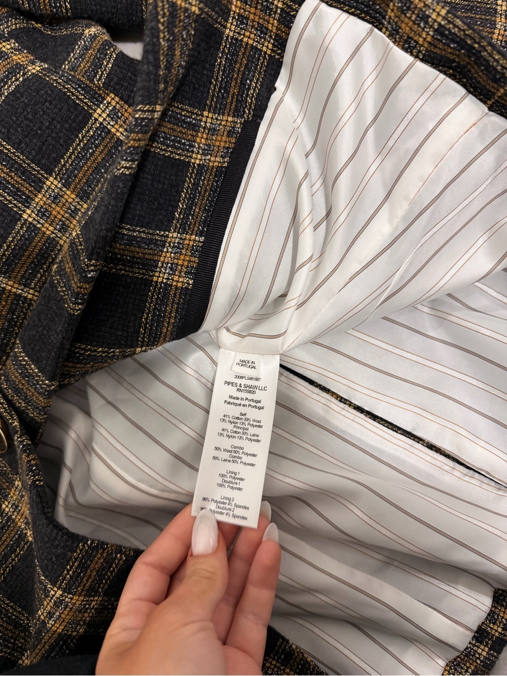 Veronica Beard Plaid Blazer with Gold Windowpane - Picture 7 of 8